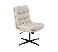Hhaoran-9868 Chaise de bureau ergonomique en cuir PU avec roulettes Blanc