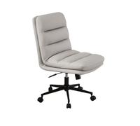 Hhaoran-9868 Chaise de bureau ergonomique en cuir PU avec roulettes Gris