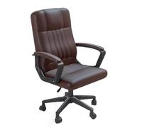 Hhaoran-9868 Chaise de bureau ergonomique en cuir synthétique pour jeu d'ordinateur, chaise de bureau pivotante à hauteur réglable pour la maison, le bureau, la salle de conférence (Bruin)