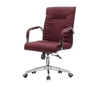 Hhaoran-9868 Chaise de bureau pour ordinateur avec dossier haut, chaise de bureau en cuir PU avec accoudoirs, chaise de bureau ergonomique pour bureau à domicile (rouge)