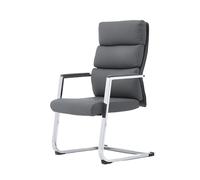 Hhaoran-9868 Chaise de Jeu pour Ordinateur Chaise de Bureau Ergonomique à Dossier Moyen, Finition métallique chromée, sans roulettes, for Bureau à Domicile(Grigio)