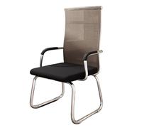 Hhaoran-9868 Chaise de Jeu pour Ordinateur Chaises de Bureau de réunion avec Cadre chromé, chaises de réception en Maille à Dossier Haut rembourrées for Le Bureau à Domicile(Bruin)