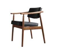 Hhaoran-9868 Chaise de Salon Chaise de Salle à Manger en Bois Massif, accoudoir de Loisirs, Chaise de Dossier, Chaise de Salle à Manger rembourrée, Chaise de Bureau Chaises de Salle à Manger(Noir)