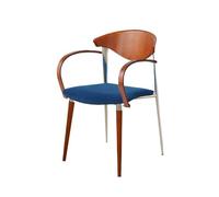 Hhaoran-9868 Chaise de Salon Chaises de Salle à Manger en Bois, Chaise de Cuisine Moderne du Milieu du siècle avec Dossier incurvé et Pieds en métal, chaises de Salon Chaises de Salle à Manger(Blue)