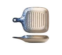 Hhaoran-9868 Plat à four en céramique Assiette de riz au fromage cuite four en céramique haute température for le thé l'après-midi, assiette collation Dim Sum for restaurant Poêle à four