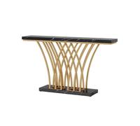 Hhaoran-9868 Table d'appoint Console d'entrée Moderne avec Base en métal en Forme de Grille for Couloir Table Console(Noir)