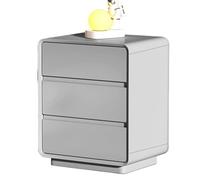 Hhaoran-9868 Table de Chevet Table de Chevet à Trois tiroirs for Salon Familial, Chambre Coucher, Bureau, Petite Armoire Rangement en Bois Gris Table de Nuit pour Chambre(3XL)