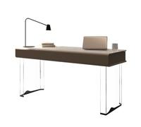 Hhaoran-9868 Table d'étude Bureau d'écriture Bureau Contemporain avec tiroirs, Plateau en Pierre et Pieds Acrylique, Table de Bureau Moderne Bureau de Travail pour PC de Jeu(L)