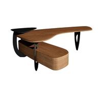 Hhaoran-9868 Table d'étude Bureau d'écriture Bureau de Direction Moderne et Luxueux en Bois frêne, Grande Table d'angle avec Armoire latérale Bureau de Travail pour PC de Jeu(S)