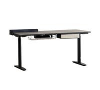 Hhaoran-9868 Table d'étude Bureau d'écriture Bureau électrique Debout avec tiroir et Panier de Rangement, Bureau d'étude réglable en Hauteur Bois frêne Bureau de Travail pour PC de Jeu