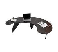 Hhaoran-9868 Table d'étude Bureau d'écriture Bureau Moderne en Arc, Plateau Dalle de Pierre for Ordinateur Portable, idéal for écrire, étudier et Travailler Bureau de Travail pour PC de Jeu(M)