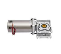 HHB18I 200W DC Gear Motor 12V 24V+NMRV040 Worm Reducer Gearbox High Torque with Self-Locking Speed Adjustable Powerful Motor 18-360RPM(22.5RPM,24V)