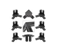 HHB18I 8pcs Black 3 Way End Angle Bracket Connectors Aluminium Extrusion Profile 2020 Series Socket 6mm with Screws(1515 Black)