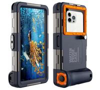 HHB18I Étui de téléphone de plongée sous-marine pour iPhone 15/14/13/12/11 Pro Max/XR/XS/X Galaxy S24/S23/S22/S21, étui étanche universel pour la plongée avec tuba, photo, vidéo, jaune (orange)