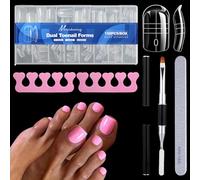 HhBdy 150 Pièces Kit pour Orteils, Capsule Ongle 15 Tailles Faux Ongles Pieds Comprend une Brosse à Ongles une Lime à Ongles et un Séparateur de Doigts, Capsule pour Salon de Manucure DIY Créatif