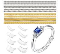 HhBdy 16 Pièces Ajusteur Bague Invisible, Reducteur Bague Spirale Baguier Plastique, Baguier Mesure Doigt Français Ajustement, Ring Sizer Universel pour Hommes et Femmes