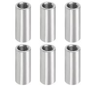 HhBdy 6 Pièces Insert Fileté Bois M8, écrous Long Acier Inoxydable 304 Entretoise M8 Fileté Raccords de Tige Filetés Rond pour Montage de Meubles Génie Mécanique Architecture et Bricolage