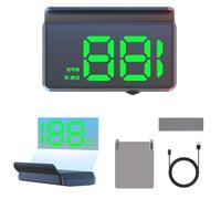HhBdy Affichage Tete Haute Voiture, 9 cm Compteur de Vitesse Gps USB Plug-and-Play, Afficheur Tete Haute Universel Compteur avec Capot pour Tous Types de Véhicules (Voyant Vert)