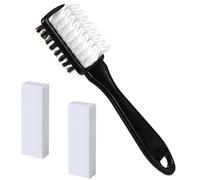 HhBdy Kit de Brosses à Chaussures, Brosse Daim 2 en 1 Réversible Brosse Daim Chaussures Comprend 2 Gommes Kit Entretien Chaussure Cuir pour Entretien des Bottes de Randonnée et des Bottes de Neige