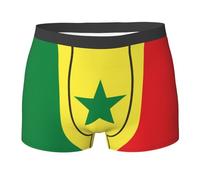 hhbiuuo Boxer pour homme - Respirant et extensible - Imprimé drapeau du Sénégal - Évacuation de l'humidité, Noir , L
