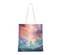 hhbiuuo Fantasy Paradise Sac fourre-tout en toile avec imprimé espace pour femme, sac de plage, sac à main mignon, pour le travail, les voyages, la salle de sport