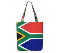 hhbiuuo Grand sac fourre-tout réutilisable en toile avec imprimé drapeau d'Afrique du Sud pour femme, pour voyage, travail, usage quotidien
