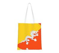 hhbiuuo Sac fourre-tout en toile avec imprimé drapeau du Royaume du Bhoutan, sac de plage réutilisable, sac à main mignon, pour le travail, les voyages, la salle de sport