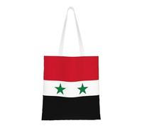 hhbiuuo Sac fourre-tout réutilisable en toile avec drapeau de la République arabe syrienne, sac à main mignon, pour le travail, les voyages, la salle de sport