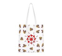 hhbiuuo Sac fourre-tout réutilisable en toile avec impression à huit sens pour femme, sac à main mignon, pour le travail, les voyages, la salle de sport