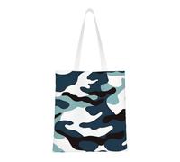 hhbiuuo Sac fourre-tout réutilisable en toile avec imprimé camouflage marin, pour femme, sac à main mignon, pour le travail, les voyages, la salle de sport