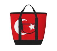 hhbiuuo Sacs isothermes / fourre-tout isotherme, boîte à déjeuner douce et étanche avec fermeture éclair, imprimé drapeau de la Turquie, pour la plage, les voyages, les courses