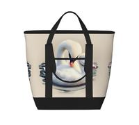 hhbiuuo Sacs isothermes/fourre-tout isotherme, boîte à déjeuner douce et étanche avec fermeture éclair, joli petit cygne, pour la plage, les voyages, les courses