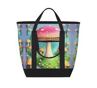 hhbiuuo Sacs isothermes/fourre-tout isotherme, boîte à déjeuner douce et étanche avec fermeture éclair, merveilleux petits champignons, pour la plage, les voyages, les courses