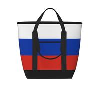 hhbiuuo Sacs isothermes / fourre-tout isotherme, boîte à déjeuner souple et étanche avec fermeture éclair, imprimé drapeau russe, pour la plage, les voyages, les courses