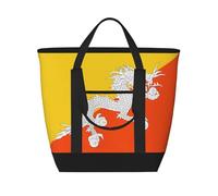 hhbiuuo Sacs isothermes / fourre-tout isotherme, boîte à déjeuner souple et étanche avec fermeture éclair, imprimé drapeau du royaume du Bhoutan, pour la plage, les voyages, les courses