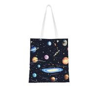 hhbiuuo The Solar Family Sac fourre-tout réutilisable en toile pour femme - Pour le travail, les voyages, la salle de sport