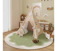 hhbzhdpg Tapis de Lecture Rond Portable, Carpette de Jeu Imperméable, Accessoires de Décoration pour Chambres à Coucher, Salons, Tentes Tipi(B,160 * 160CM)