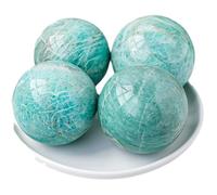 HHCTEBEC Boule de Cristal d'amazonite Naturelle avec Support en Bois, sphère de Pierres précieuses, Boules de Pierres précieuses minérales d'énergie de guérison polies pour la décoration,50MM