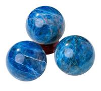 HHCTEBEC Boule de Cristal d'apatite Bleue Naturelle, sphère de Pierre polie pour la méditation, la guérison des Chakras, la Communication Calme et Le soulagement du Stress, décoration,65MM