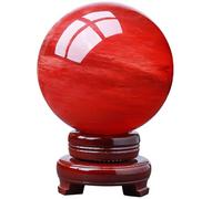 HHCTEBEC Boule de Cristal de Fusion Rouge - Sphère de Pierre précieuse Artificielle pour la vitalité, la Mise à la Terre du Chakra Racine, la méditation, l'énergie Feng Shui et décoration,120MM