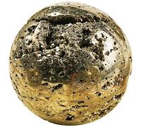 HHCTEBEC Boule de Cristal de Pyrite Naturelle - Sphère de Pierre précieuse dorée pour la Richesse, l'abondance et la prospérité, orbe Feng Shui polie à la Main pour la décoration de Maison,200G