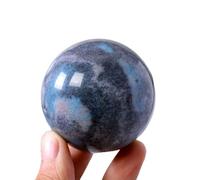 HHCTEBEC Boule De Cristal en Pierre Brute Naturelle Boule D'Aluminium Boule Cristal Boule Pierre PréCieuse GuéRison Sculpture Figurine avec Support pour DéCoration Reiki Chakra Fengshui