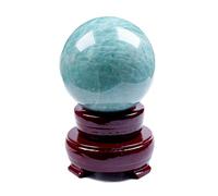HHCTEBEC Boule de Cristal entièrement Naturelle, Boule Ronde en Quartz Clair, Boule de Cristal avec Socle, Bonne Chance, Divination, guérison, Protection, Pouvoir de guérison du cœur,Feng Shui,3cm