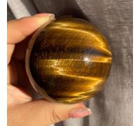 HHCTEBEC Boule De Cristal œIl De Tigre Jaune Naturel, Boule De Divination pour La Sorcellerie Et Les Boules DéCoratives - Cristaux Et Pierres De GuéRison, Cadeau pour DéButants,6~6.5cm