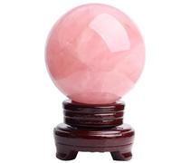 HHCTEBEC Boule de Cristal Rose Naturel de guérison, sphère de Quartz Rose polie, Boules de Divination pour la Maison, sphère de Cristaux décoratifs, pour Photographie Lensball, diseuse,250MM