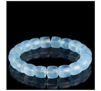 HHCTEBEC Bracelet Aigue-Marine Talisman du Voyageur, Pierre Bleue protectrice pour des Voyages sûrs et Une Communication Claire, pour la clarté mentale et la Concentration,7a,10 * 11MM