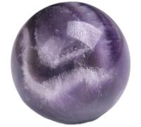 HHCTEBEC Véritable sphère de géode d'améthyste Boule de Cristal de Quartz Violet Profond pour la Protection spirituelle, l'activation du Chakra troisième œil méditation, Richesse Feng Shui,60MM