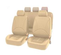 HHCVLUZI 9 Pièces Ensemble De Housses Siège Auto pour Audi A4 Avant 2017-2022(with Net on Left Side)，Avant Arrière Couvre Sieges Respirant Protecteurs Siège Interieur Accessoire, Beige