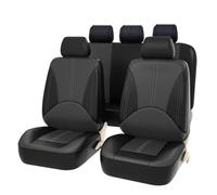 HHCVLUZI 9 Pièces Ensemble De Housses Siège Auto pour Nissan Qashqai Navara D22 Juke X-Trail Leaf Versa Np300，Avant Arrière Couvre Sieges Respirant Protecteurs Siège Interieur Accessoire, Black Gray