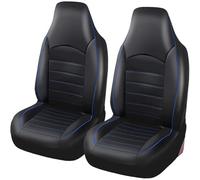 HHCVLUZI Car Seat Cover for VW New Beetle Cabrio (1Y7) 2002-2010,Leather Front Car Seat Covers Waterproof Breathable Protection Seat Covers Interior Accessories(2Pcs),Blue